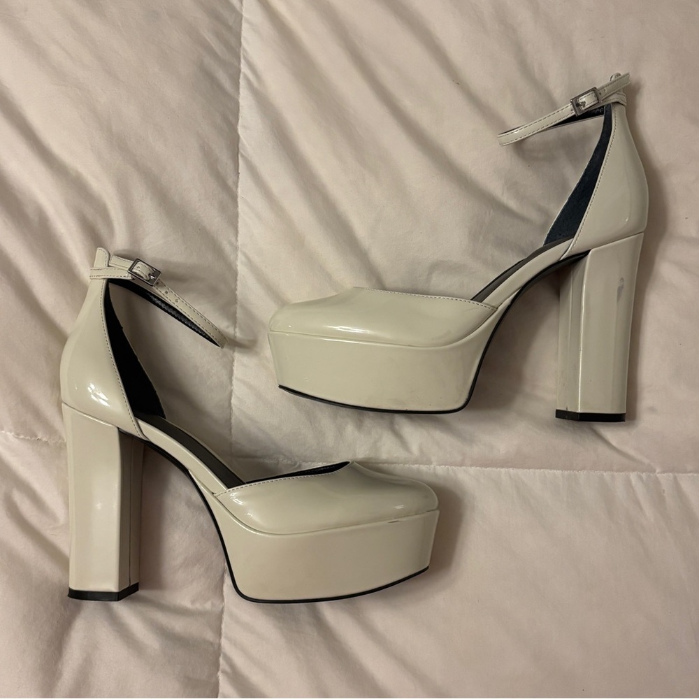 Marc Fisher Cream Platform Heels